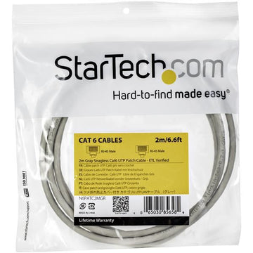 StarTech.com N6PATC2MGR câble de réseau Gris 2 m Cat6 U/UTP (UTP) StarTech.com