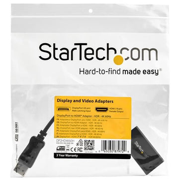 StarTech.com DP2HD4K60H câble vidéo et adaptateur 0,122 m DisplayPort HDMI Type A (Standard) Noir